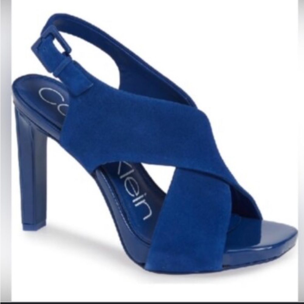 Calvin Klein Women's Myra Crosstrap Royal Blue Heels